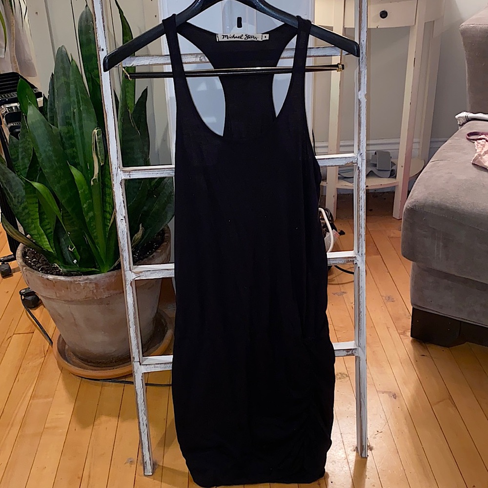MICHAEL STARS black ruched Razorback dress S